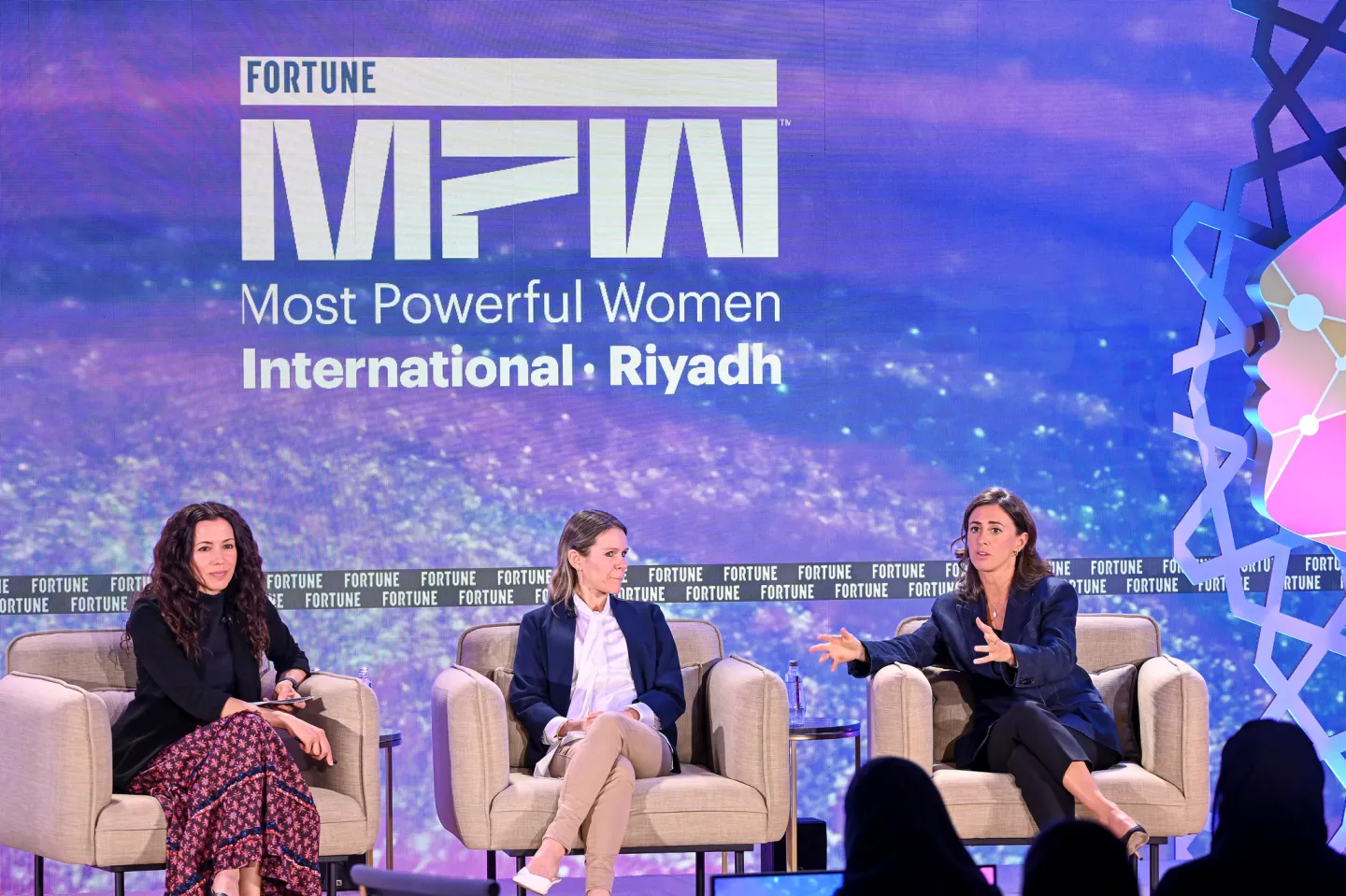 Aidan Madigan-Curtis, General Partner, Eclipse Ventures and Noor Sweid, Founder and Managing Partner, Global Ventures on stage.