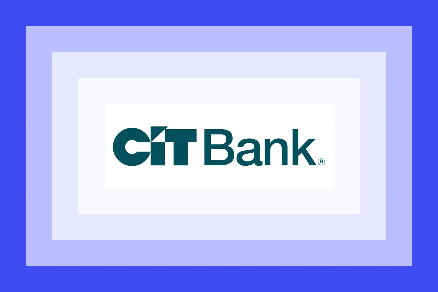 The CIT Bank logo on a blue and purple frame.