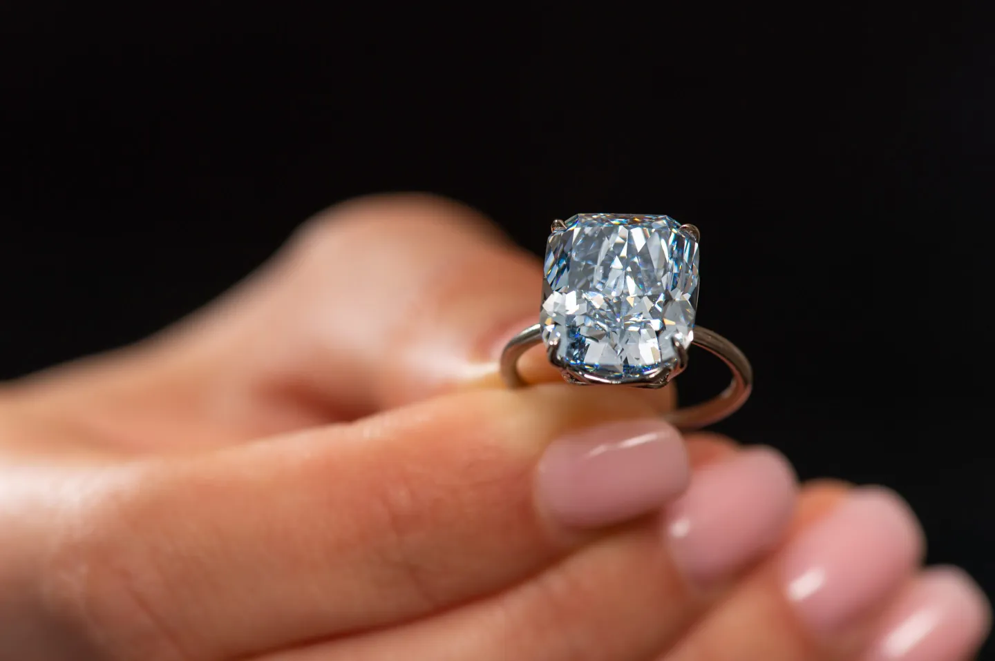 Bidding war sends rare ‘Mediterranean Blue’ diamond to $21.5 million at Sotheby’s auction, but not everyone’s dazzled
