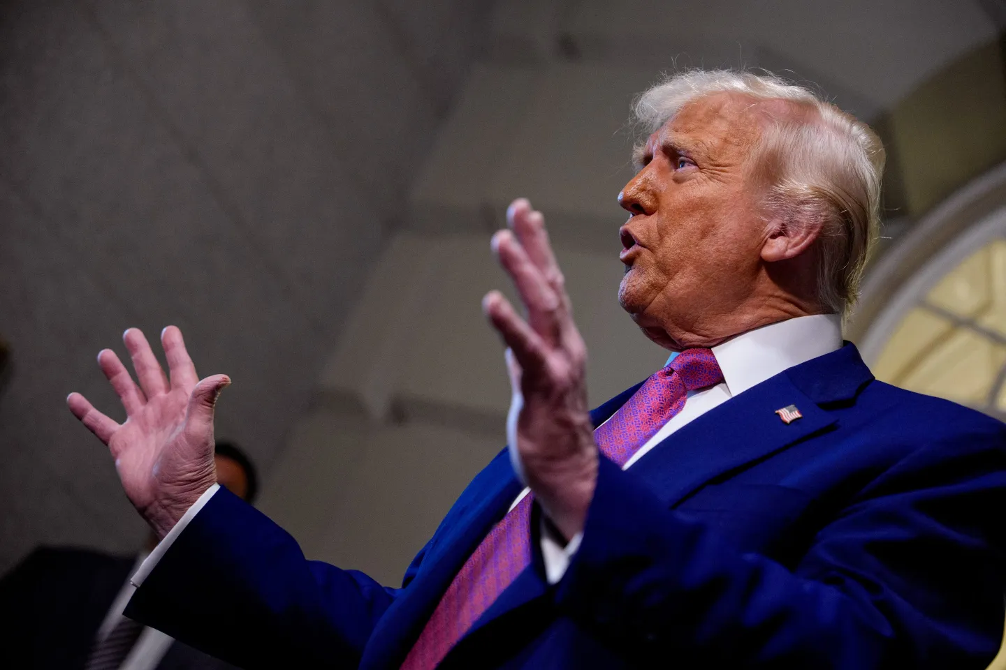 Donald Trump gestures