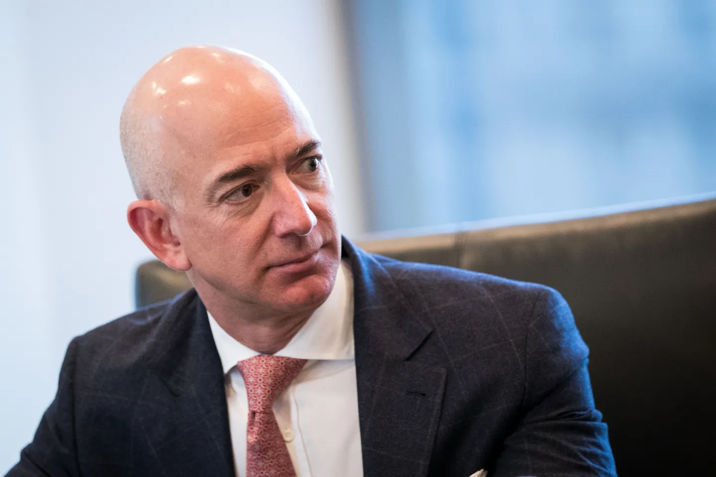 Amazon founder Jeff Bezos during a meeting at Trump Tower, December 14, 2016 in New York City. (Photo: Drew Angerer/Getty Images)