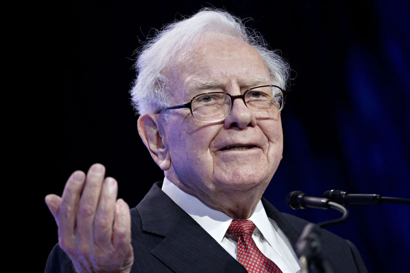 Warren Buffett gestures