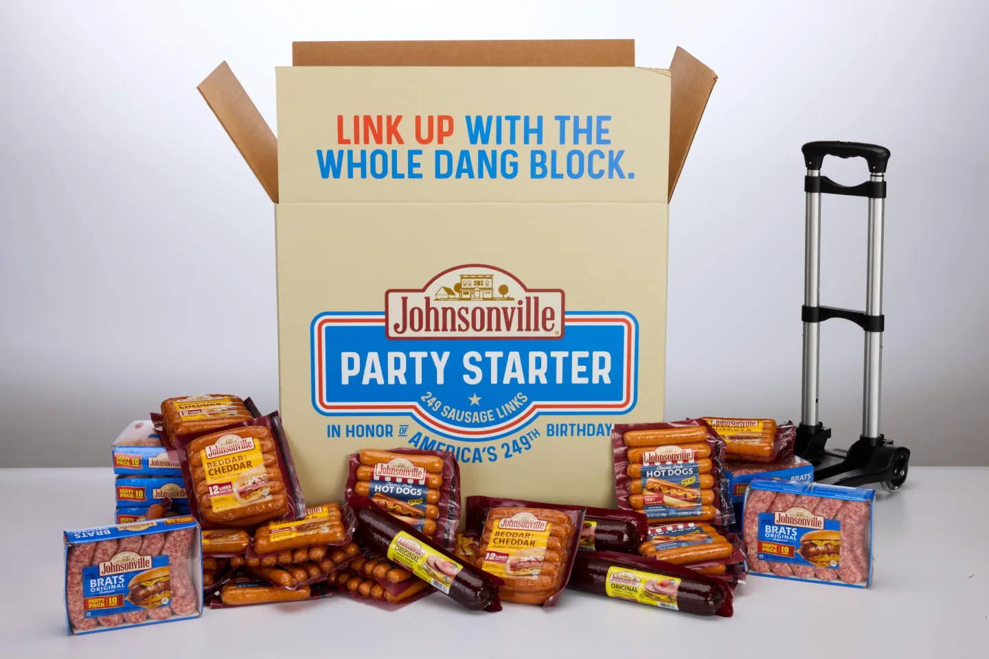 Johnsonville's 80-pound collection of sausages.