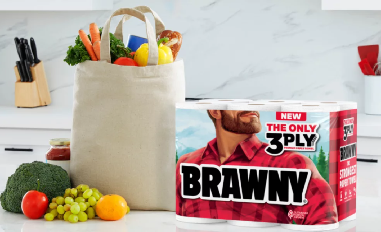 Brawny triples down on the paper towel wars with a new 3-ply option—and it’s giving out free house cleanings